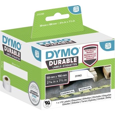 Dymo Durable 2112288 Etikett Schwarz auf Weiß (109 mm x 59 mm)