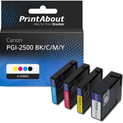 Druckerpatrone kompatibel mit Canon PGI-2500 BK/C/M/Y - 4-farbig - Multipack