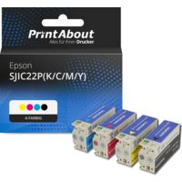 Druckerpatrone kompatibel mit Epson SJIC22P(K/C/M/Y) - 4-farbig - Multipack