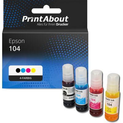 Druckerpatrone kompatibel mit Epson 104 (C13T00P14/24/34/440) - 4-farbig - Multipack