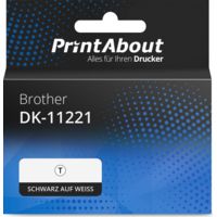 Etikettenrolle kompatibel mit Brother DK-11221 - (23 mm x 23 mm) - Schwarz auf weiß