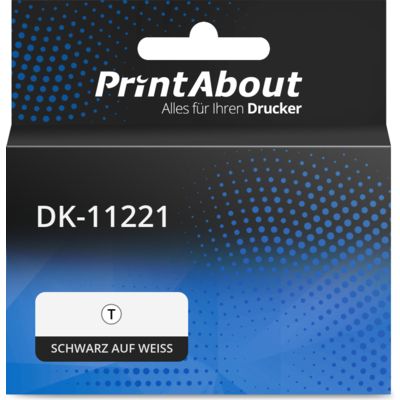 Etikettenrolle kompatibel mit Brother DK-11221 - (23 mm x 23 mm) - Schwarz auf weiß