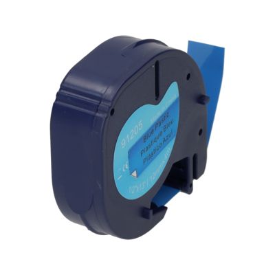 Schriftband kompatibel mit Dymo 91205 (S0721650) - (12 mm) - Schwarz auf blau