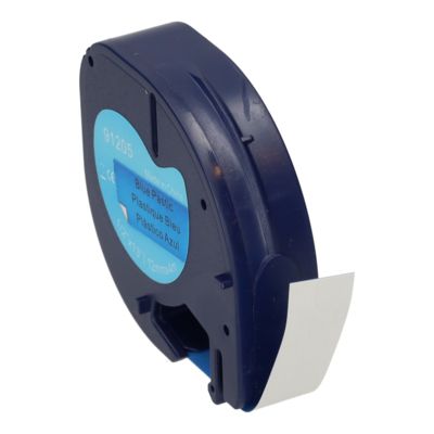 Schriftband kompatibel mit Dymo 91205 (S0721650) - (12 mm) - Schwarz auf blau