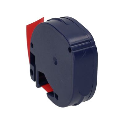 Schriftband kompatibel mit Dymo 91203 - (12 mm) - Schwarz auf rot
