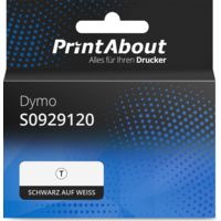 Etikettenrolle kompatibel mit Dymo S0929120 - (25 mm x 25  mm) - Schwarz auf weiß