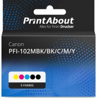 Druckerpatrone kompatibel mit Canon PFI-102MBK/BK/C/M/Y - 5-farbig - Multipack