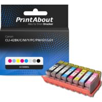 Druckerpatrone kompatibel mit Canon CLI-42BK/C/M/Y/PC/PM/GY/LGY - 8-farbig - Multipack