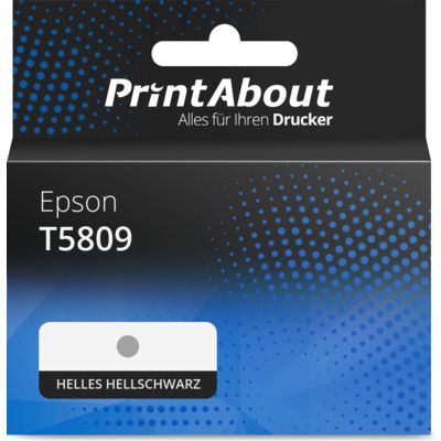 Druckerpatrone kompatibel mit Epson T5809 - Helles Hellschwarz