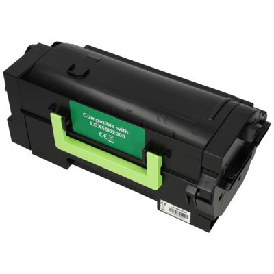 Toner kompatibel mit Lexmark 58D2000 - Schwarz