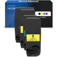 Toner kompatibel mit Lexmark 74C2SK/C/M/Y0 - 4-farbig - Hohe Kapazität - Multipack