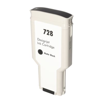 Druckerpatrone kompatibel mit HP F9J68A (728) - Mattschwarz - Extra hohe Kapazität