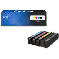 Druckerpatrone kompatibel mit HP 981X (L0R09/10/11/12A) - 4-farbig - Hohe Kapazität - Multipack