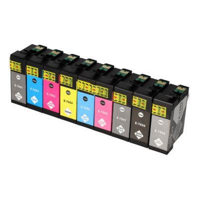 Druckerpatrone kompatibel mit Epson T7601/02/03/04/05/06/07/08/09 - Farb-Multipack - Multipack