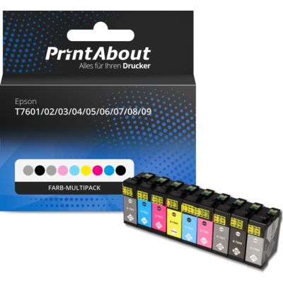 Druckerpatrone kompatibel mit Epson T7601/02/03/04/05/06/07/08/09 - Farb-Multipack - Multipack