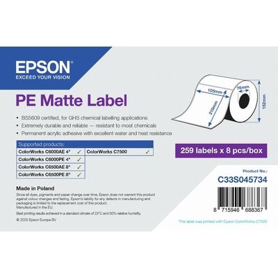 Epson C33S045734 - Weiß - Etikett
