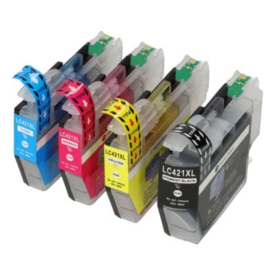 Druckerpatrone kompatibel mit Brother LC-421XLVAL - 4-farbig - Hohe Kapazität - Multipack