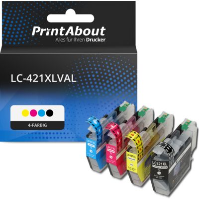 Druckerpatrone kompatibel mit Brother LC-421XLVAL - 4-farbig - Hohe Kapazität - Multipack