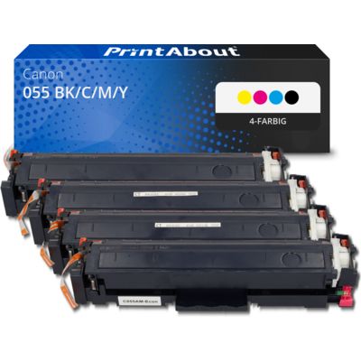 Toner kompatibel mit Canon 055 BK/C/M/Y - 4-farbig - Multipack
