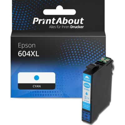 Druckerpatrone kompatibel mit Epson 604XL (C13T10H24010) - Cyan - Hohe Kapazität