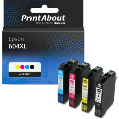 Druckerpatrone kompatibel mit Epson 604XL (C13T10H64010) - 4-farbig - Hohe Kapazität - Multipack