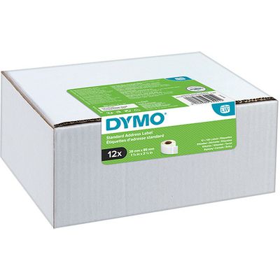 Dymo 2093091 (12 stuks) - Schwarz auf weiß - Etikett