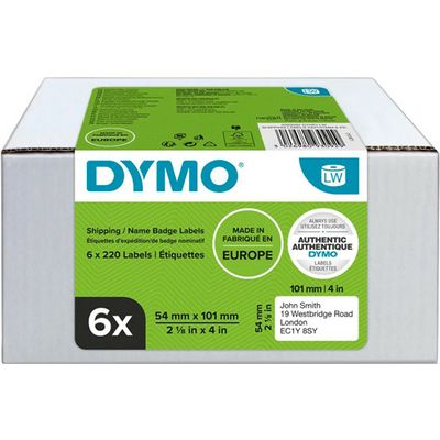 Dymo 2093092 (6 stuks) - Schwarz auf weiß - Etikett