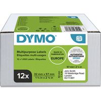 Dymo 2093095 (12 stuks) - Schwarz auf weiß - Etikett