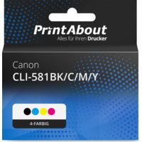 Druckerpatrone kompatibel mit Canon CLI-581BK/C/M/Y - 4-farbig - Hohe Kapazität - Multipack