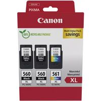 Canon PG-560XL + PG-560XL + PG-561XL Multipack - Schwarz + 3 Farben - Druckerpatrone - Multipack