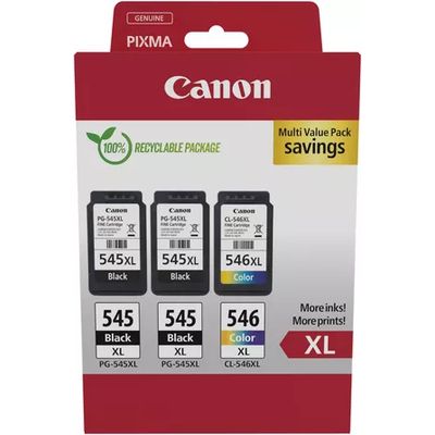 Canon PG-545XL + PG-545XL + CL-546XL Tintenpatronen Multipack mit hoher Kapazität