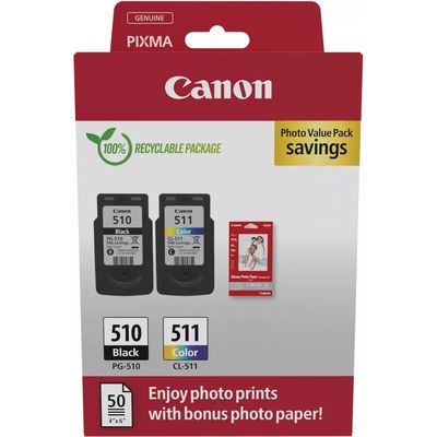 Canon PG-510 + CL-511 photo value pack - Schwarz + 3 Farben - Druckerpatrone - Multipack
