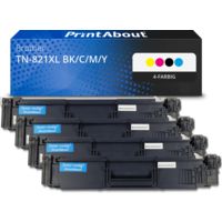 Toner kompatibel mit Brother TN-821XL BK/C/M/Y - 4-farbig - Hohe Kapazität - Multipack