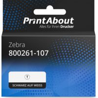 Etikettenrolle kompatibel mit Zebra 800261-107 - (38 mm x 25 mm) 12 rollen - Schwarz auf weiß