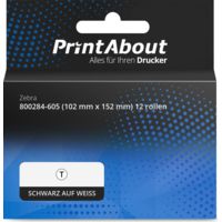 Haushaltswaren Zebra 800284-605 (Z-Perform 1000D) Etiketten Schwarz auf Weiß (102 mm x 152 mm) 12 Rollen