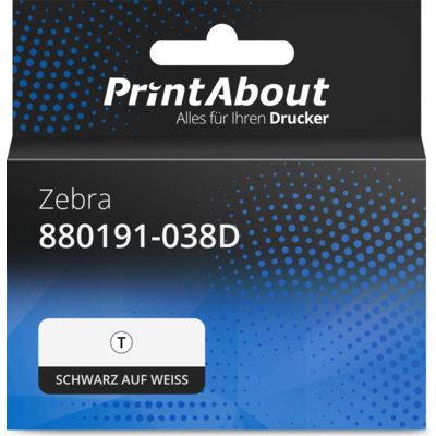 Etikettenrolle kompatibel mit Zebra 880191-038D - (102 mm x 38 mm) 12 rollen - Schwarz auf weiß