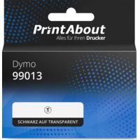 Etikettenrolle kompatibel mit Dymo 99013 (S0722410) - (36 mm x 89 mm) - Schwarz auf transparent