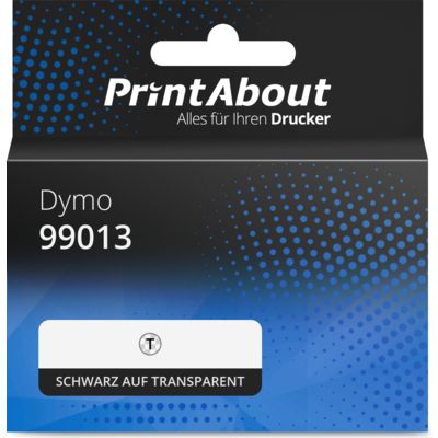 Etikettenrolle kompatibel mit Dymo 99013 (S0722410) - (36 mm x 89 mm) - Schwarz auf transparent