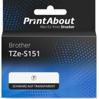 Schriftband kompatibel mit Brother TZe-S151 - (24 mm) - Schwarz auf transparent