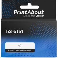 Schriftband kompatibel mit Brother TZe-S151 - (24 mm) - Schwarz auf transparent