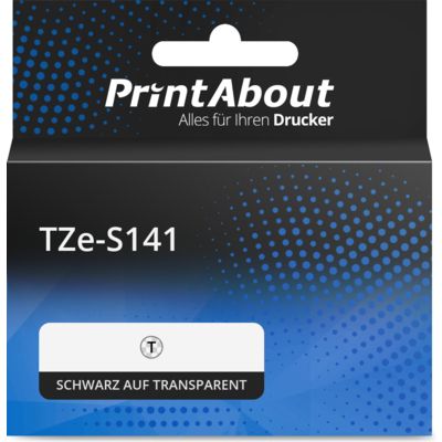 Schriftband kompatibel mit Brother TZe-S141 - Schwarz auf transparent