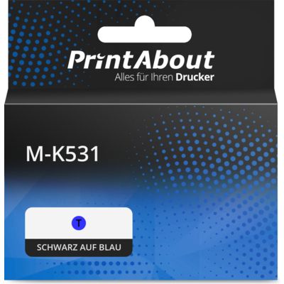 Schriftband kompatibel mit Brother M-K531 - (12 mm) - Schwarz auf blau