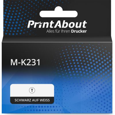 Schriftband kompatibel mit Brother M-K231 - (12 mm) - Schwarz auf weiß