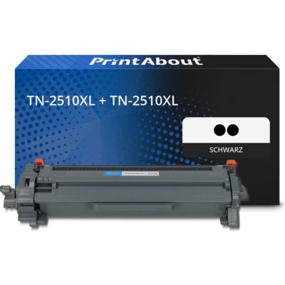 Toner kompatibel mit Brother TN-2510XL + TN-2510XL - Schwarz - Hohe Kapazität - Multipack