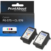 Druckerpatrone kompatibel mit Canon PG-575 + CL-576 - Schwarz + 3 Farben - Multipack
