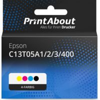 Druckerpatrone kompatibel mit Epson C13T05A1/2/3/400 - 4-farbig - Hohe Kapazität - Multipack