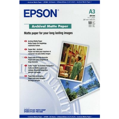 Epson S041344 Archival Matte Paper A3 (50 vel) - Fotopapier