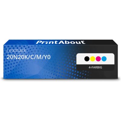 Toner kompatibel mit Lexmark 20N20K/C/M/Y0 - 4-farbig - Multipack