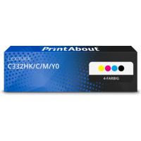 Toner kompatibel mit Lexmark C332HK/C/M/Y0 - 4-farbig - Hohe Kapazität - Multipack