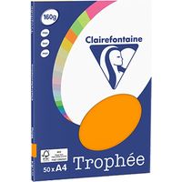 Clairefontaine Leuchtend orange A4 Farbiges Papier 160 g/m² (50 Blatt)